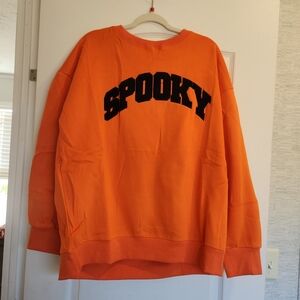 Blakeley Designs Orange Spooky Sweatshirt Size 1X BNWOT